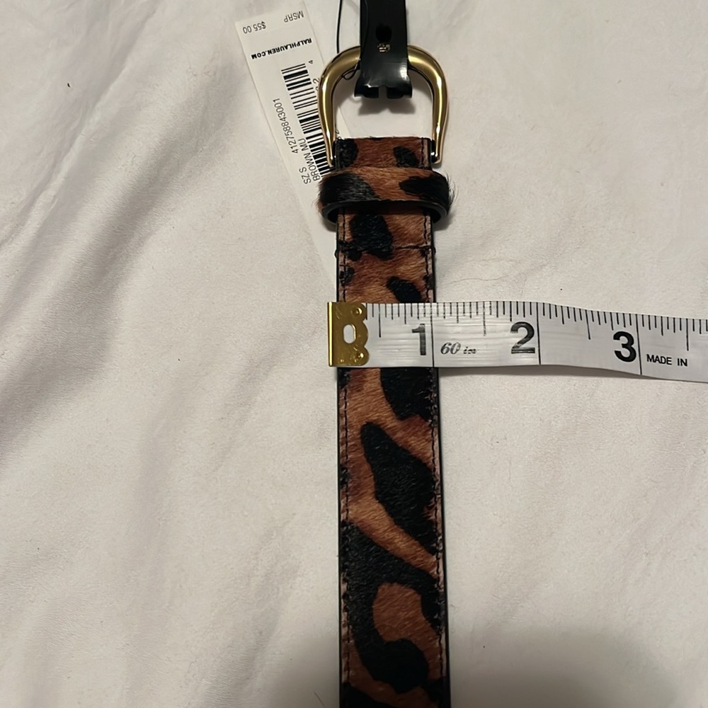 Lauren Ralph Lauren women's belt. Real fur collar Dyed shearling lamb. 100% lea. - Picture 4 of 13